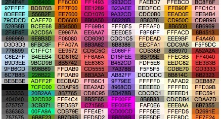 Hex-Codes für Farben