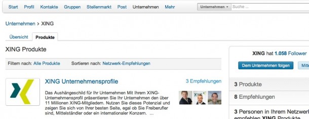 xing.com macht Werbung auf Linkedin