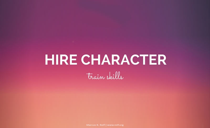 Hire character, train skills – rekrutiere Haltung, trainiere Fähigkeit
