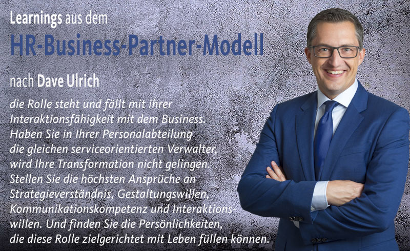 Learnings aus dem HR-Business-Partner-Modell nach Dave Ulrich